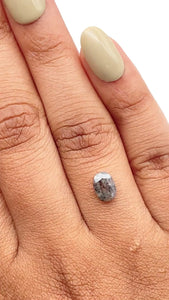 1.01ct | Salt & Pepper Oval Shape Rose Cut Diamond - Modern Rustic Diamond