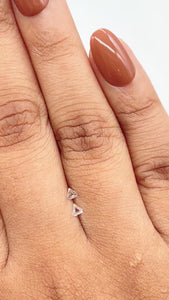 0.14cttw | E-F VVS Shield Shape Step Cut Diamond Matched Pair - Modern Rustic Diamond