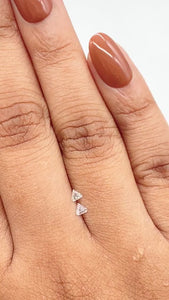 0.14cttw | F-G VS Shield Shape Step Cut Diamond Matched Pair - Modern Rustic Diamond
