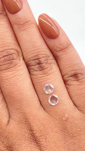 0.69cttw | F-G VVS Round Shape Rose Cut Diamond Matched Pair - Modern Rustic Diamond