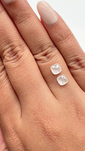 1.89cttw | Salt & Pepper Cushion Shape Rose Cut Diamond Matched Pair - Modern Rustic Diamond