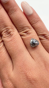 2.38ct | Salt & Pepper Pear Shape Rose Cut Diamond - Modern Rustic Diamond
