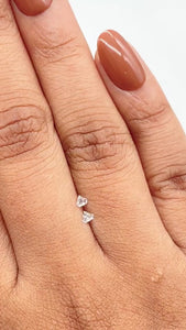 0.11cttw | E-F VVS Shield Shape Step Cut Diamond Matched Pair - Modern Rustic Diamond