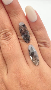 6.13cttw | Rustic Oval Shape Rose Cut Diamond Matched Pair - Modern Rustic Diamond