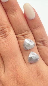 5.10cttw | Rustic  Pear Shape Rose Cut Diamond Matched Pair - Modern Rustic Diamond