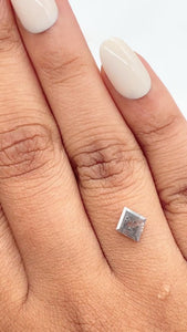 0.73ct | Salt & Pepper Lozenge Shape Step Cut Diamond - Modern Rustic Diamond