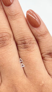 0.14cttw | E-F VS-SI Shield Shape Step Cut Diamond Matched Pair - Modern Rustic Diamond