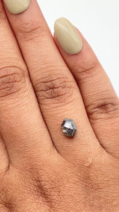1.13ct | Salt & Pepper Hexagon Shape Rose Cut Diamond - Modern Rustic Diamond