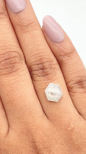 2.27ct | Rustic Hexagon Shape Rose Cut Diamond - Modern Rustic Diamond
