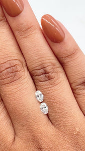 0.54cttw | D-E VVS Oval Shape Brilliant Cut Diamond Matched Pair - Modern Rustic Diamond