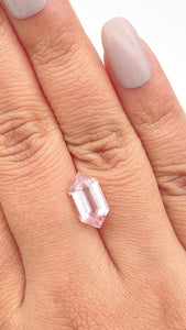 2.70ct |  Hexagon Shape Step Cut Morganite - Modern Rustic Diamond
