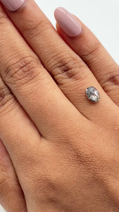 0.89ct | Salt & Pepper Oval Shape Rose Cut Diamond - Modern Rustic Diamond