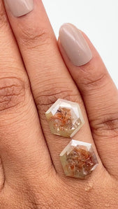6.60cttw | Salt & Pepper Hexagon Shape Rose Cut Diamond Matched Pair - Modern Rustic Diamond