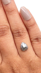 1.19ct | Salt & Pepper Pear Shape Rose Cut Diamond - Modern Rustic Diamond
