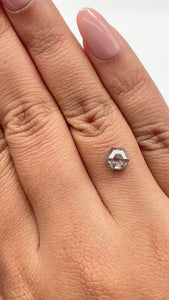 1.07ct | Salt & Pepper Hexagon Shape Rose Cut Diamond - Modern Rustic Diamond