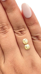 1.62cttw | Rustic  Cushion Shape Rose Cut Diamond Matched Pair - Modern Rustic Diamond