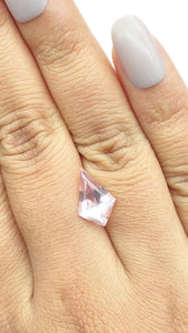 2.21ct |  Kite Shape Step Cut Morganite - Modern Rustic Diamond