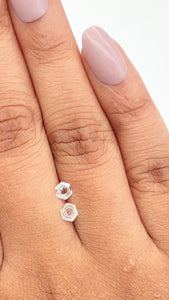 0.43cttw | E-F VVS Hexagon Shape Step Cut Diamond Matched Pair - Modern Rustic Diamond