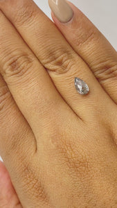1.07ct | Salt & Pepper Pear Shape Rose Cut Diamond - Modern Rustic Diamond