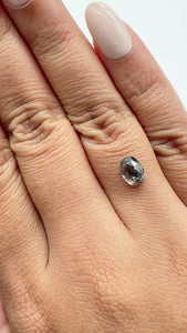1.39ct | Salt & Pepper Oval Shape Rose Cut Diamond - Modern Rustic Diamond