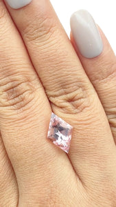 2.64ct |  Lozenge Shape Step Cut Morganite - Modern Rustic Diamond