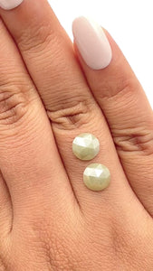 3.45cttw | Rustic  Round Shape Rose Cut Diamond Matched Pair - Modern Rustic Diamond