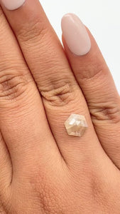 1.53ct | Rustic  Hexagon Shape Rose Cut Diamond - Modern Rustic Diamond