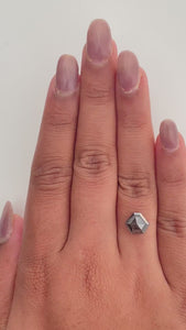 2.33ct | Salt & Pepper Shield Shape Rose Cut Diamond - Modern Rustic Diamond