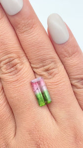 4.03ct |  Emerald Shape Step Cut Tourmaline - Modern Rustic Diamond