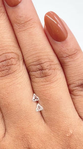 0.19cttw | F-G VVS Shield Shape Step Cut Diamond Matched Pair - Modern Rustic Diamond
