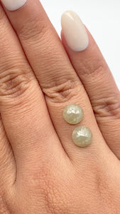 3.75cttw | Salt & Pepper Round Shape Rose Cut Diamond Matched Pair - Modern Rustic Diamond