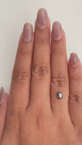 0.78ct | Salt & Pepper Cushion Shape Rose Cut Diamond - Modern Rustic Diamond