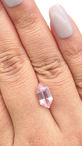 1.98ct |  Hexagon Shape Step Cut Morganite - Modern Rustic Diamond