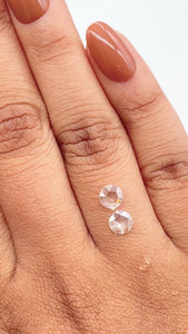 0.56cttw | G-H VS-SI Round Shape Rose Cut Diamond Matched Pair - Modern Rustic Diamond