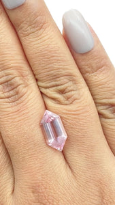 3.53ct |  Hexagon Shape Step Cut Morganite - Modern Rustic Diamond