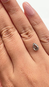 0.98ct | Salt & Pepper Pear Shape Rose Cut Diamond - Modern Rustic Diamond