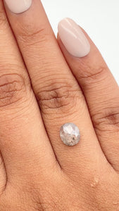 1.09ct | Salt & Pepper Cushion Shape Rose Cut Diamond - Modern Rustic Diamond