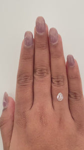 0.87ct | Salt & Pepper Pear Shape Rose Cut Diamond - Modern Rustic Diamond