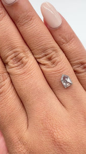 1.03ct | Salt & Pepper Shield Shape Rose Cut Diamond - Modern Rustic Diamond