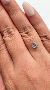 1.23ct | Salt & Pepper Pear Shape Rose Cut Diamond - Modern Rustic Diamond