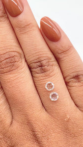 0.88cttw | F-G VS Round Shape Rose Cut Diamond Matched Pair - Modern Rustic Diamond