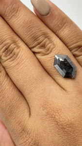 3.09ct | Salt & Pepper Hexagon Shape Rose Cut Diamond - Modern Rustic Diamond
