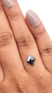 1.18ct | Salt & Pepper Lozenge Shape Rose Cut Diamond - Modern Rustic Diamond