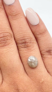 2.08ct | Salt & Pepper Oval Shape Rose Cut Diamond - Modern Rustic Diamond