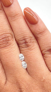 0.57cttw | D VVS Oval Shape Brilliant Cut Diamond Matched Pair - Modern Rustic Diamond
