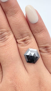 3.91ct | Rustic Hexagon Shape Rose Cut Diamond - Modern Rustic Diamond