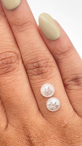 1.70cttw | Salt & Pepper Round Shape Rose Cut Diamond Matched Pair - Modern Rustic Diamond