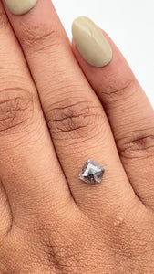 0.78ct | Salt & Pepper Shield Shape Rose Cut Diamond - Modern Rustic Diamond