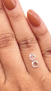 0.63cttw | G VS2 Round Shape Rose Cut Diamond Matched Pair - Modern Rustic Diamond