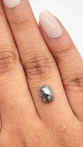 1.34ct | Salt & Pepper Oval Shape Rose Cut Diamond - Modern Rustic Diamond